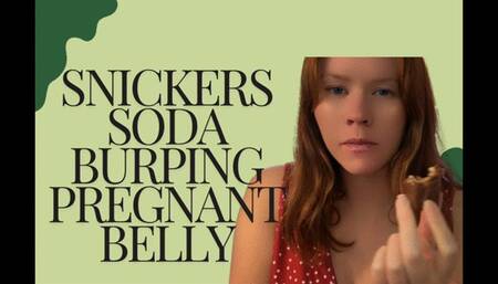 Burping, eating, bloated pregnant belly