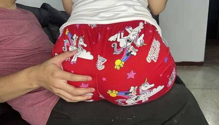 Innocent Stepdaughter's Forbidden Anal Action on Stepfather's Lap