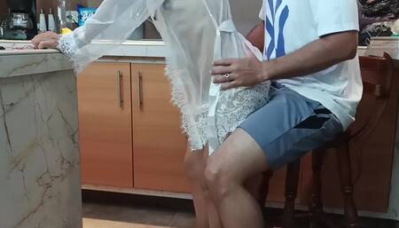 I Love Swallowing My Stepson's Cum. When My Cuckold Husband Is at Home.