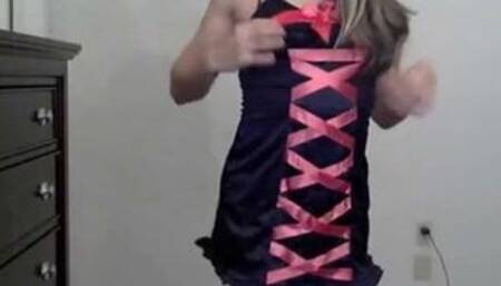 Cute crossdresser tease