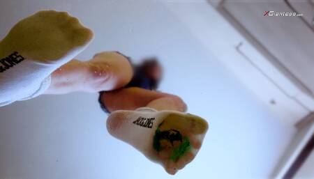 Evil Giantess Step Sis Crushes Step Bro under her Socks