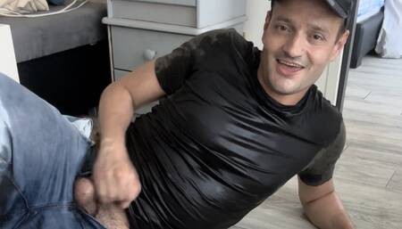 My clothes soaked with piss and cum