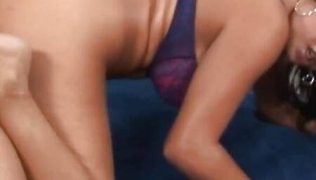 Smoking Hot Dark Haired Lady Gets Fucked Doggy Style and Gives a Footjob