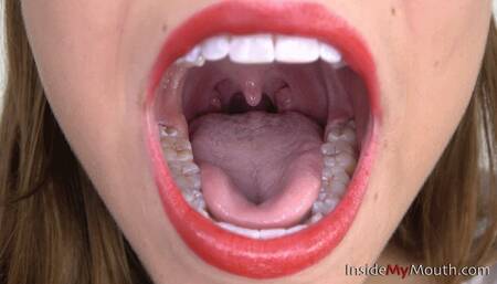 Inside My Mouth - Maria - pink tongue, super white teeth, uvula (4K quality)