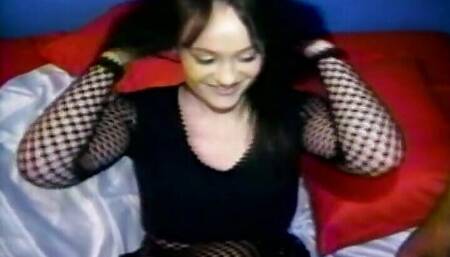 Real amateur teen pounded in interracial threesome