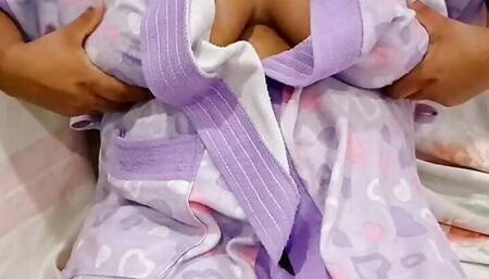 Indian stepmom showing pussy and big boobs