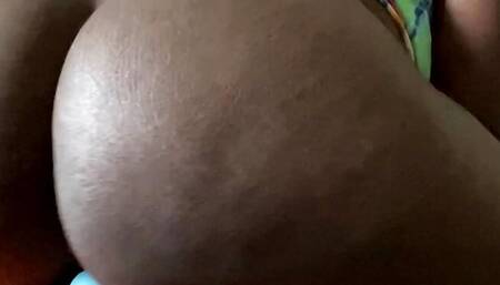 Big ass ebony creamy dildo ride closeup