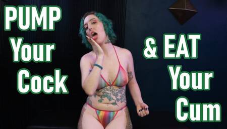 Pump Your Cock & Eat Your Cum - Sadistic Bratty JOI Jerk Off Instructions Femdom POV by Miss Faith Rae with Multiple Orgasm CBT Bullying and CEI Cum Eating Instructions - HD 1080p MP4
