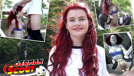 German Scout - Redhead Football Fan Mia May Pickup for Anal Fuck at Viewing
