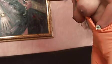 Mature woman Anjelica enjoys a big cock drilling her wet cunt in a cowgirl position