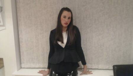 Black Thigh High Leather Boot Trample 2 (MOV)