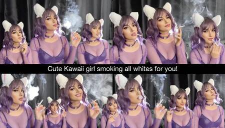 Cute kawaii girl smoking all whites for you!
