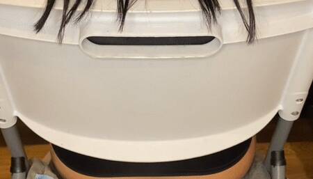 Latex princess get handcuffed to chair