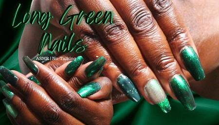Long Green Nails ASMR