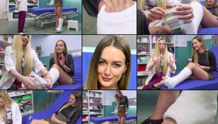 Elena SLWC Cased Foot Play and Toe Exercise at the Doctor's Office (in HD 1920X1080)
