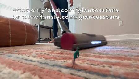 Unaware Giantess tiny jumps out of panties gets vacuumed