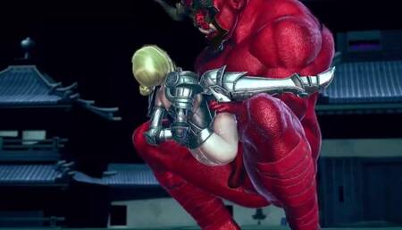 The lady swordsman went to the demon's castle to fight...