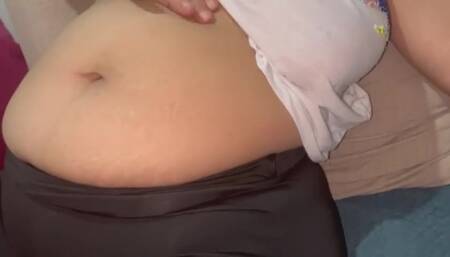 Mia giantess bbw eats yogurt with her tiny, dirty