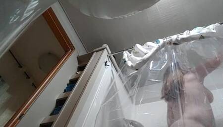 giantess catches little man peeping in shower cums over him them puts him in her vagina