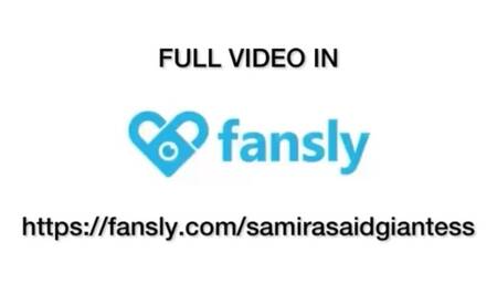 Giantess Samira looks for her shrunken boyfriend and then plays with him (Trailer)