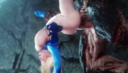 Beautiful Babe Samus Aran Destroyed by Giant Cock - Comp - Noname55