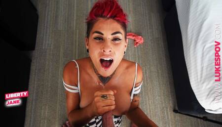 POV Split Tongue Blowjob & Facial