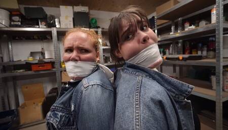 May & Snowflake - Snooping Detectives Caught And Held In The Lair WMV