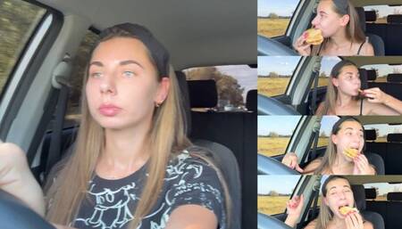 Driving and eating in the car