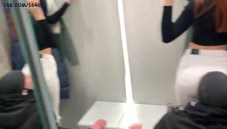 Public Femdom Humiliation Ass Worship, Pussy Worship and Spitting With Petite Princess Kira in Jeans