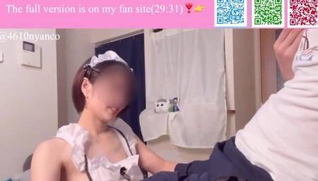 【素人個人撮影】裸エプロンでフェラ口内射精＆生ハメ座位(デカ尻/Hカップ/美女/かわいい/巨乳/セックス/日本人/人妻/コスプレ/Japanese/asian/sex/homemade/amateur