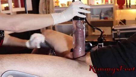 Extreme ESTIM Femdom Milking Nurse with a 18 inch Sound, E-Stim & maximum limits Cock pumping