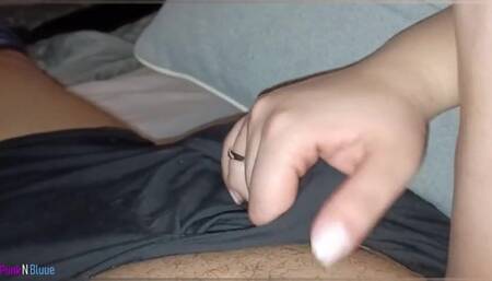 My Stepsister Plays W/ My Boxers While We Watch TV & Tastes Precum W/ Surprise Ending | PiinkNBluue