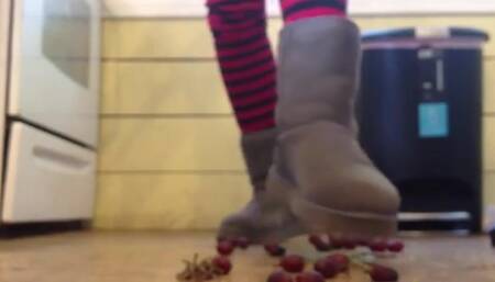 Squishing and Crushing Grapes in my Giant Uggs