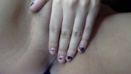 SHAVED FTM whimpers and moans while rubbing and fingering WET TRANS PUSSY & CUMS