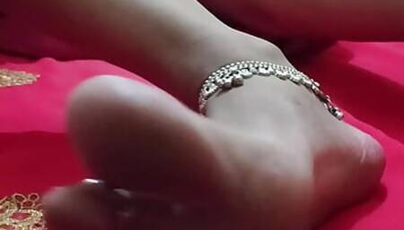 Indian desi couple romance on bed room