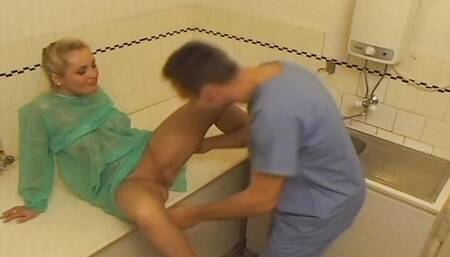 Big boobed blonde MILF facialized after hardcore fuck in Hospital