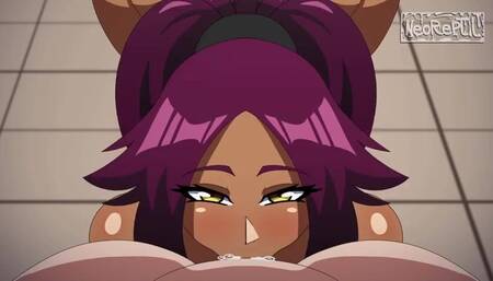 HENTAI - Shihouin yoruichi giving a sloppy blowjob Ichigo BLEACH