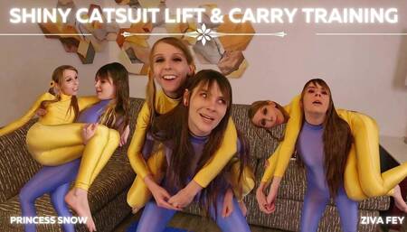 Ziva Fey - Shiny Catsuit Lift And Carry Training With Princess Snow