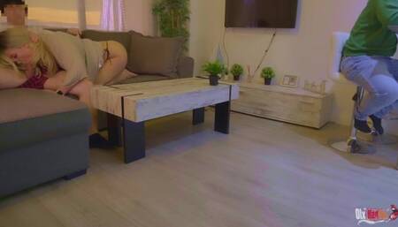 Stepmother Sucks her stepson's dick and gets fucked in the ass behind her husband's back. Cheating W