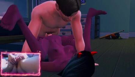 A PERVERTED SUCCUBUS SEDUCED A TEENAGER FOR PERVERTED HARD SEX NEXT TO HER STEPSISTER (SIMS 4)