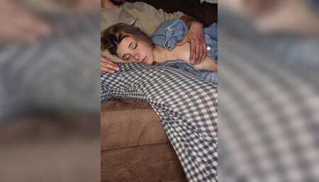 Unexpected Oral Creampie for Stepdaughter! Stepfather Fucks My Mouth and He Floods Me With Cum