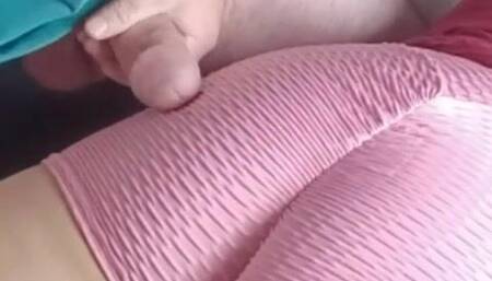 DD Daddy Cums on Sadie's Tight Yoga Shorts and Ass