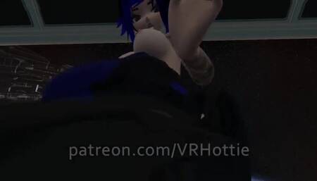 Cyberpunk 2077 Blue Haired Babe Fucks You in Pilot Chair Space Station Parody Robot POV Lap Dance