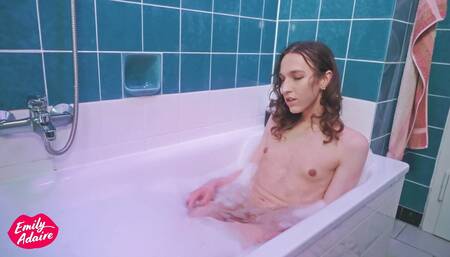 Relaxing in the Bathtub - with My 19 Inch Dildo!