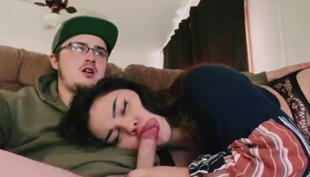 Creampie Finish after She Sucks & Rides Dick on Chaturbate!