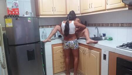 homemade sex latina lesbians in the kitchen