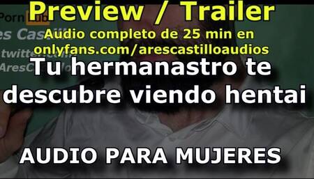 PREVIEW - Stepbrother catches you watching hentai - Audio for WOMEN - Man's voice