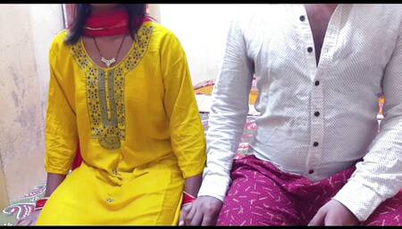 Desi Cute Teen Girl Very 1st Night with Her Stepbrother