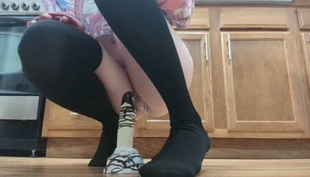 Banana Split Food Fucking on Kitchen Floor