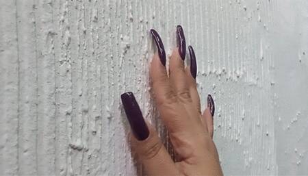 Purple Natural long nails